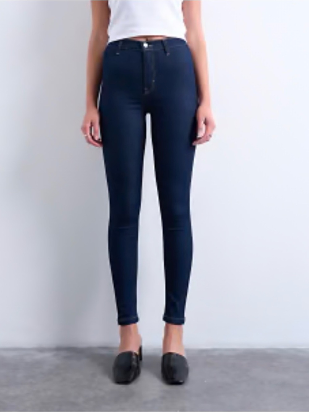 Topshop Joni: Dark Blue Skinny Jeans
